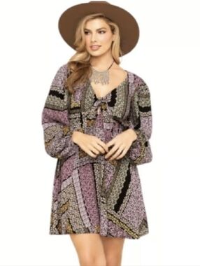 Nwot Band Of Gypsies Whimsy Floral Cottagecore Boho Dress Size Small